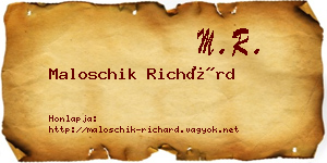 Maloschik Richárd névjegykártya